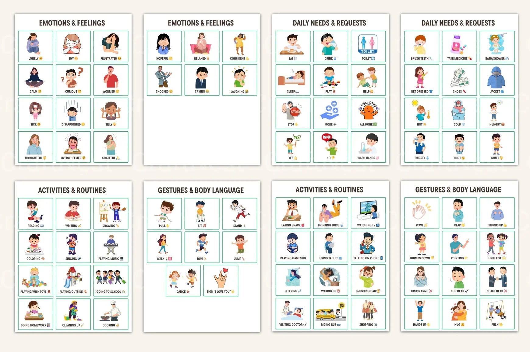 Non-Verbal Communication Visual Cards - CraftNest - Digital Crafting and Art