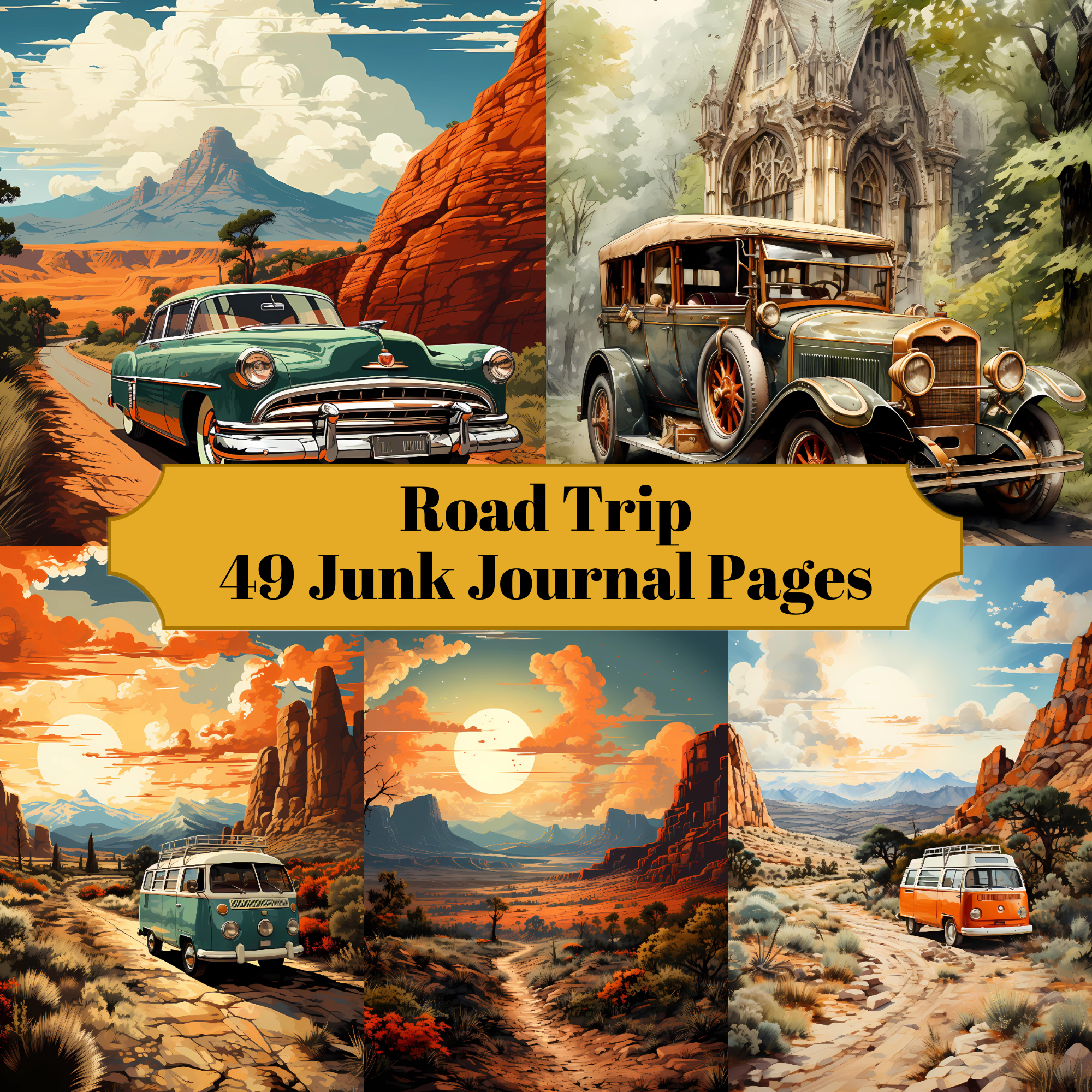 Road Trip Junk Journal Pages
