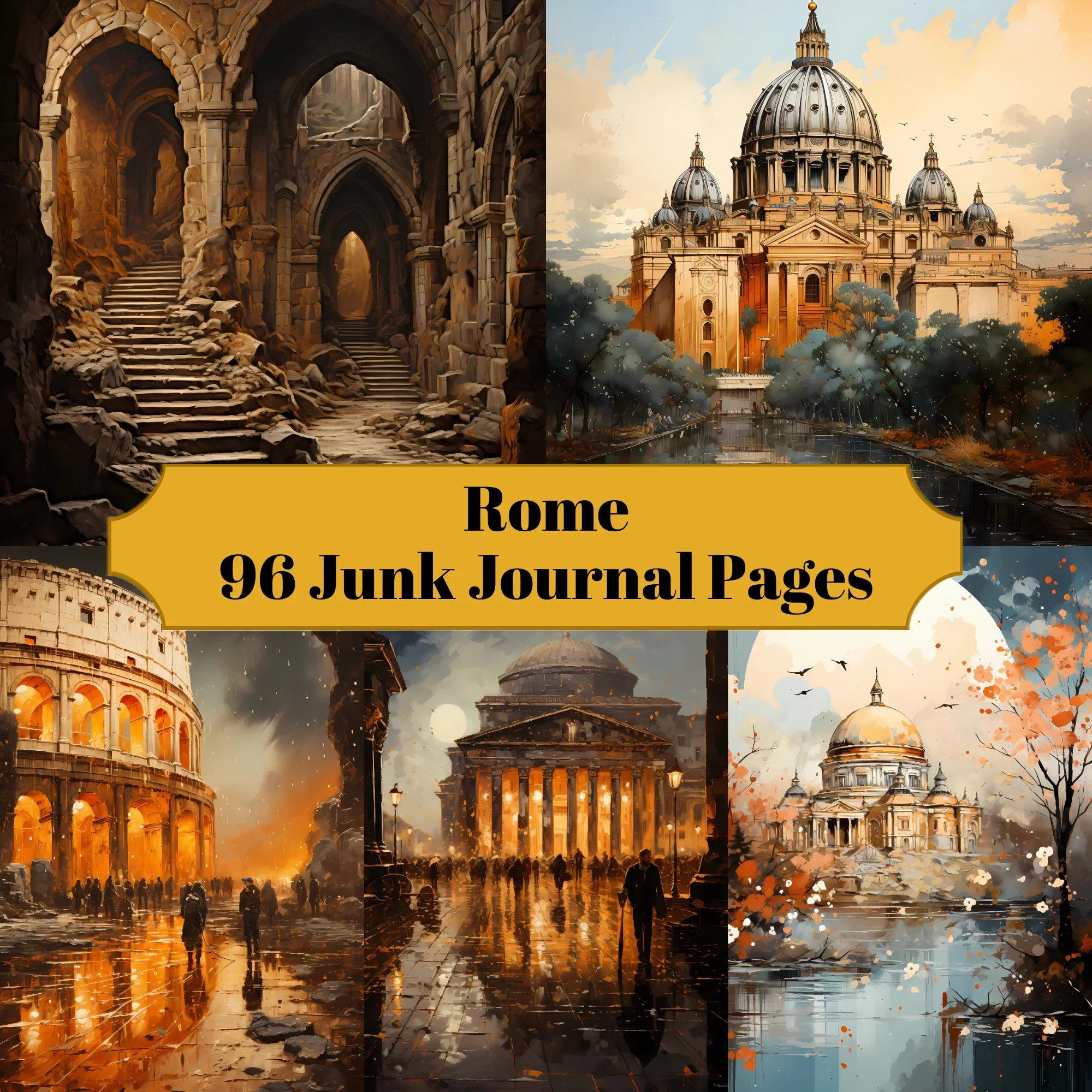 Rome Junk Journal Pages