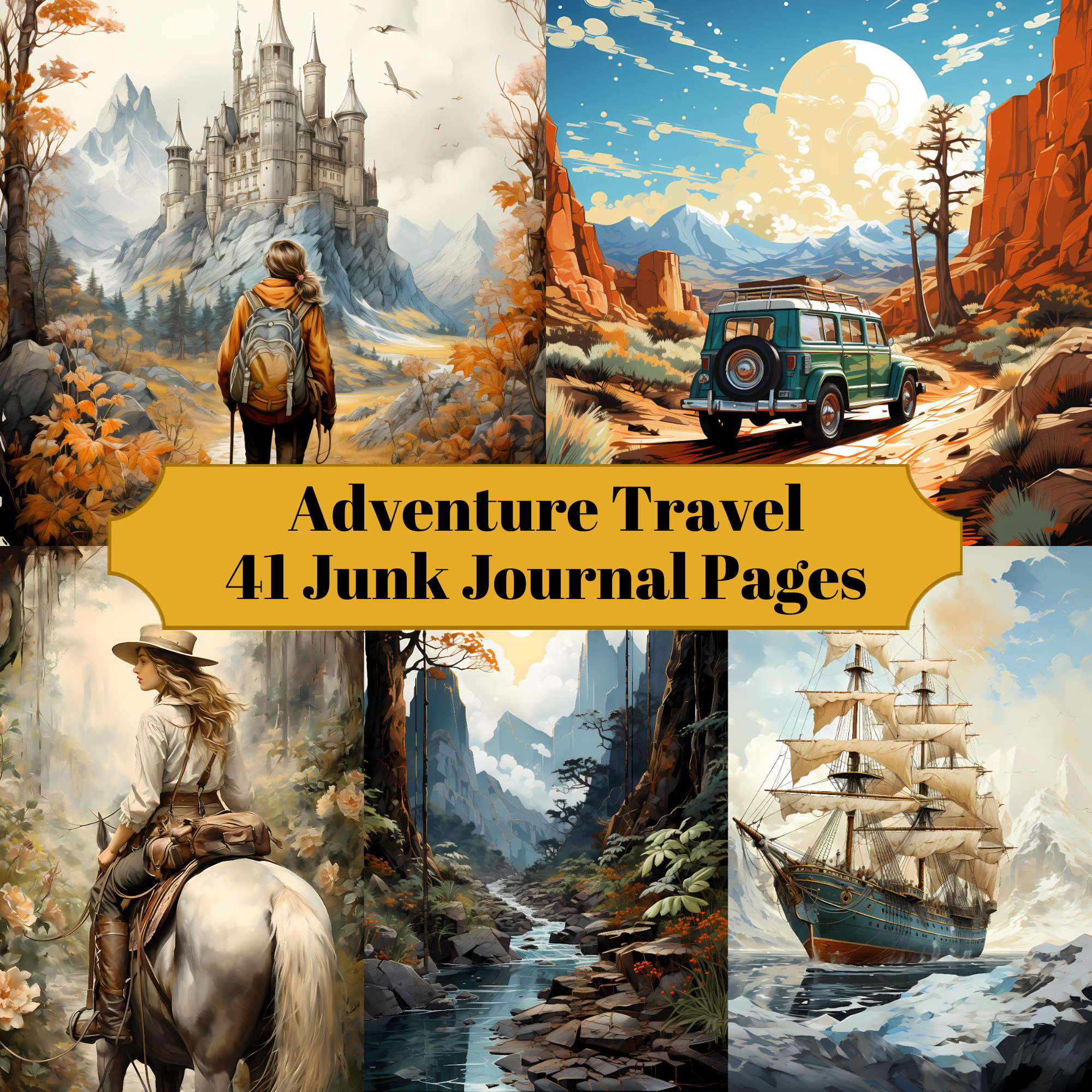 Adventure Travel Junk Journal Pages