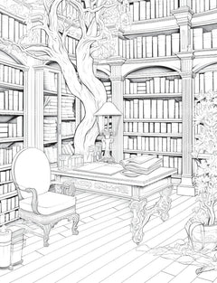Enchanted Library Coloring Book - CraftNest - Digital Crafting and Art