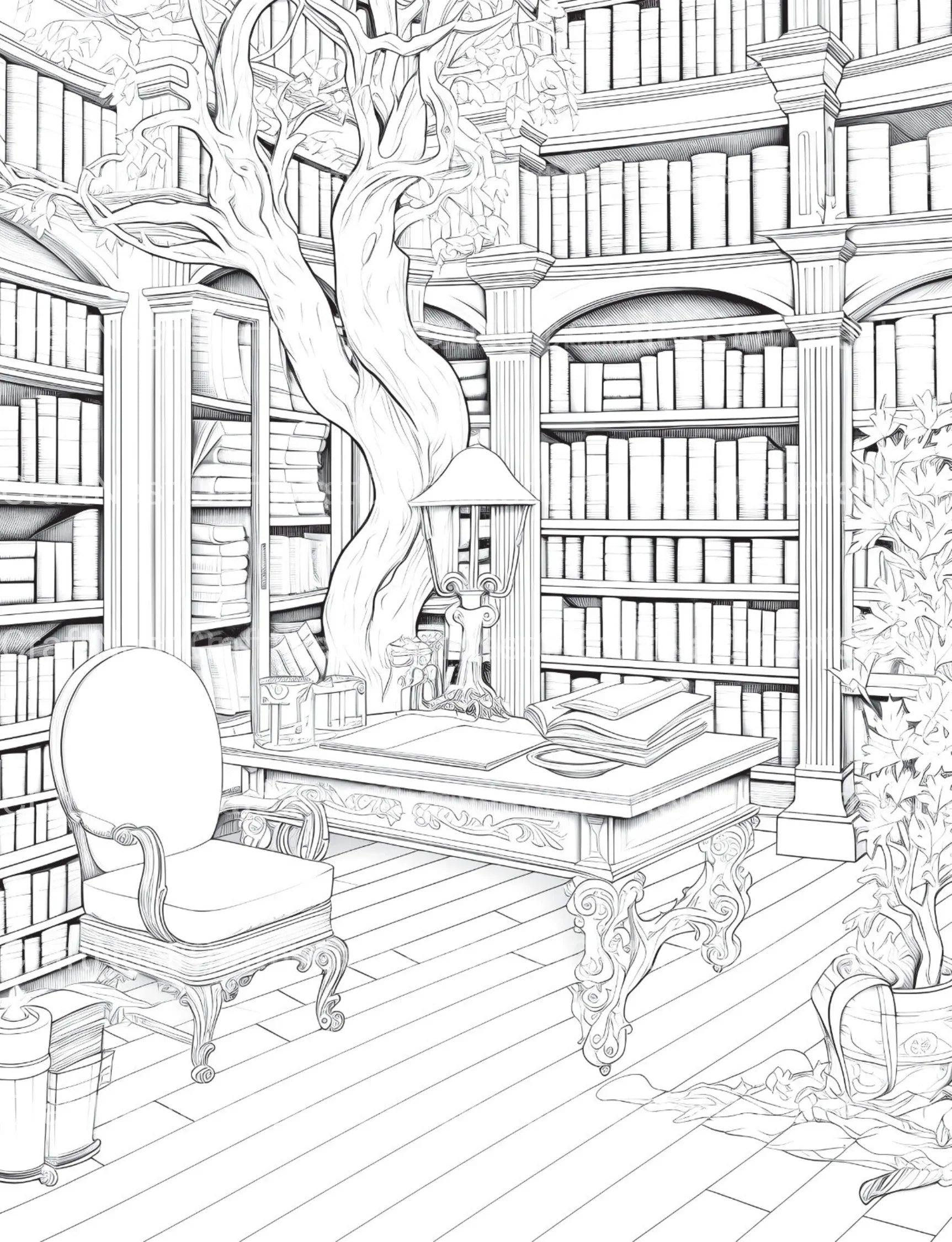 Enchanted Library Coloring Book - CraftNest - Digital Crafting and Art