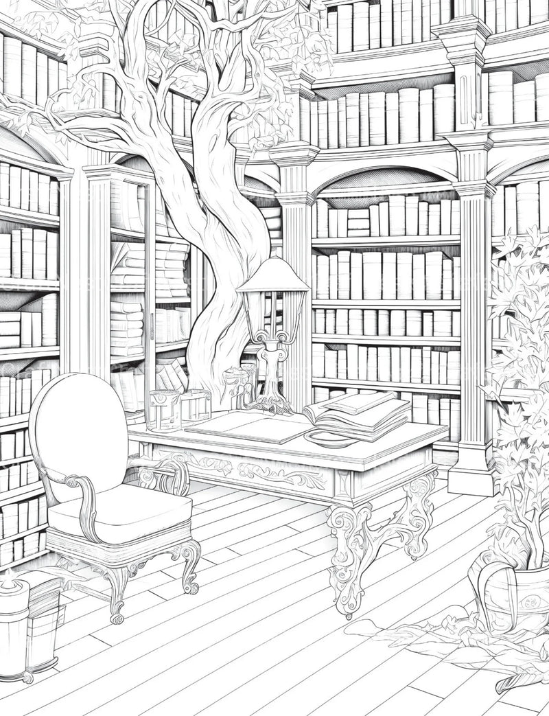 Enchanted Library Coloring Book - CraftNest - Digital Crafting and Art