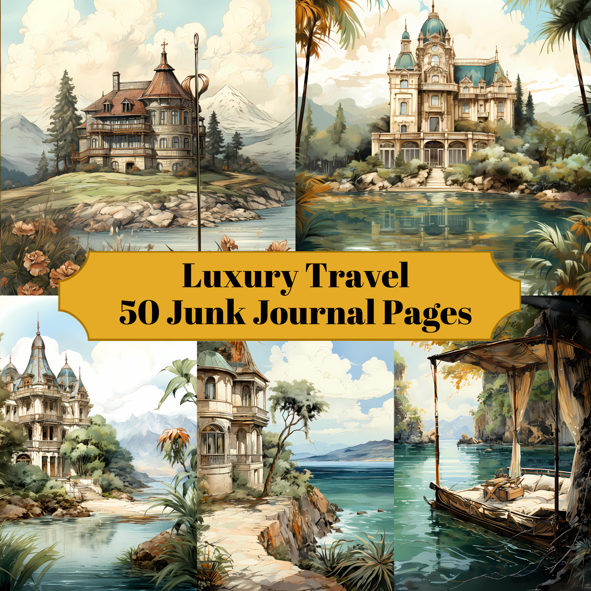 Luxury Travel Junk Journal Pages