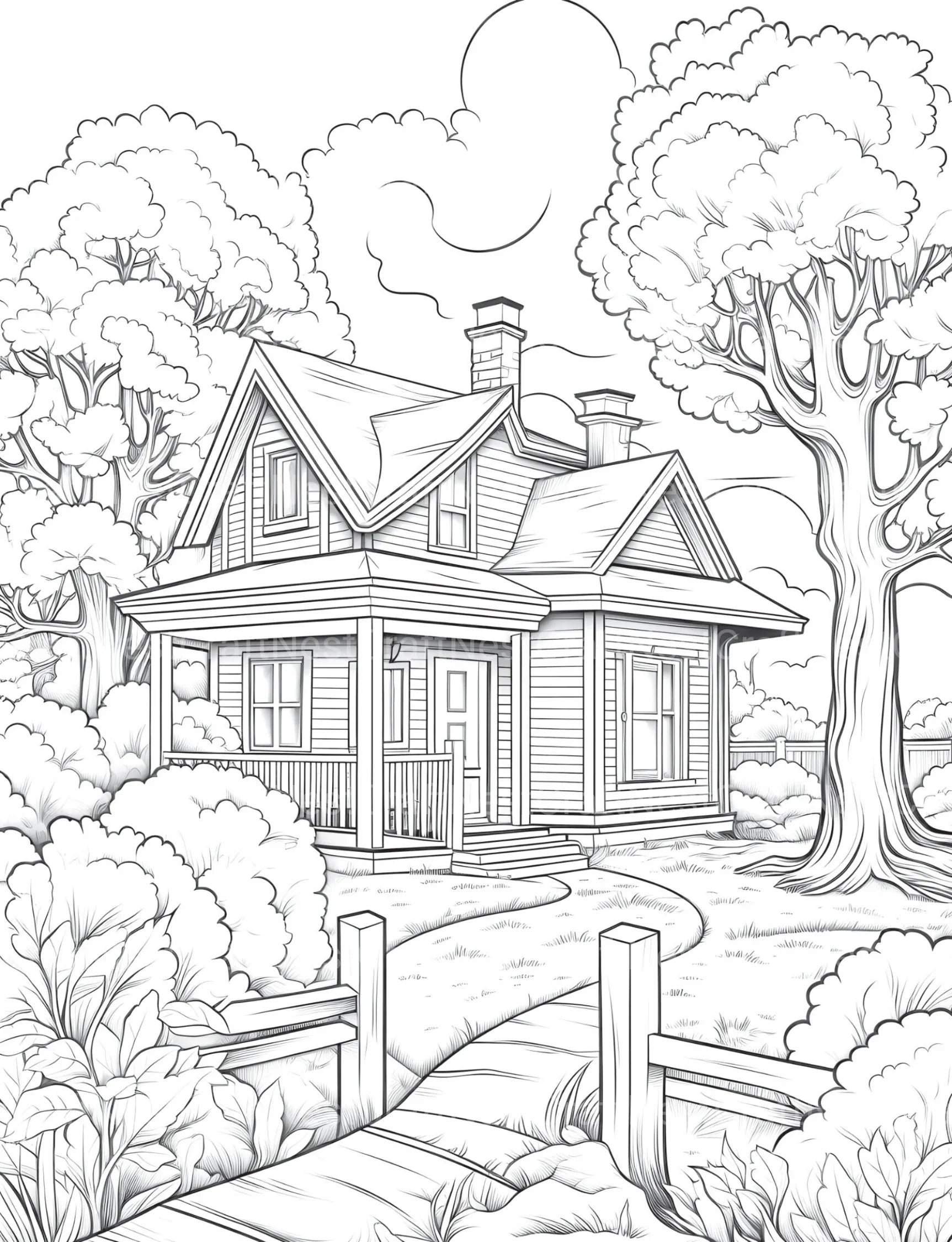 Autumn House Coloring Book - CraftNest - Digital Crafting and Art