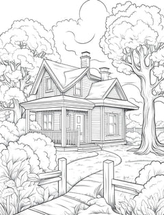 Autumn House Coloring Book - CraftNest - Digital Crafting and Art