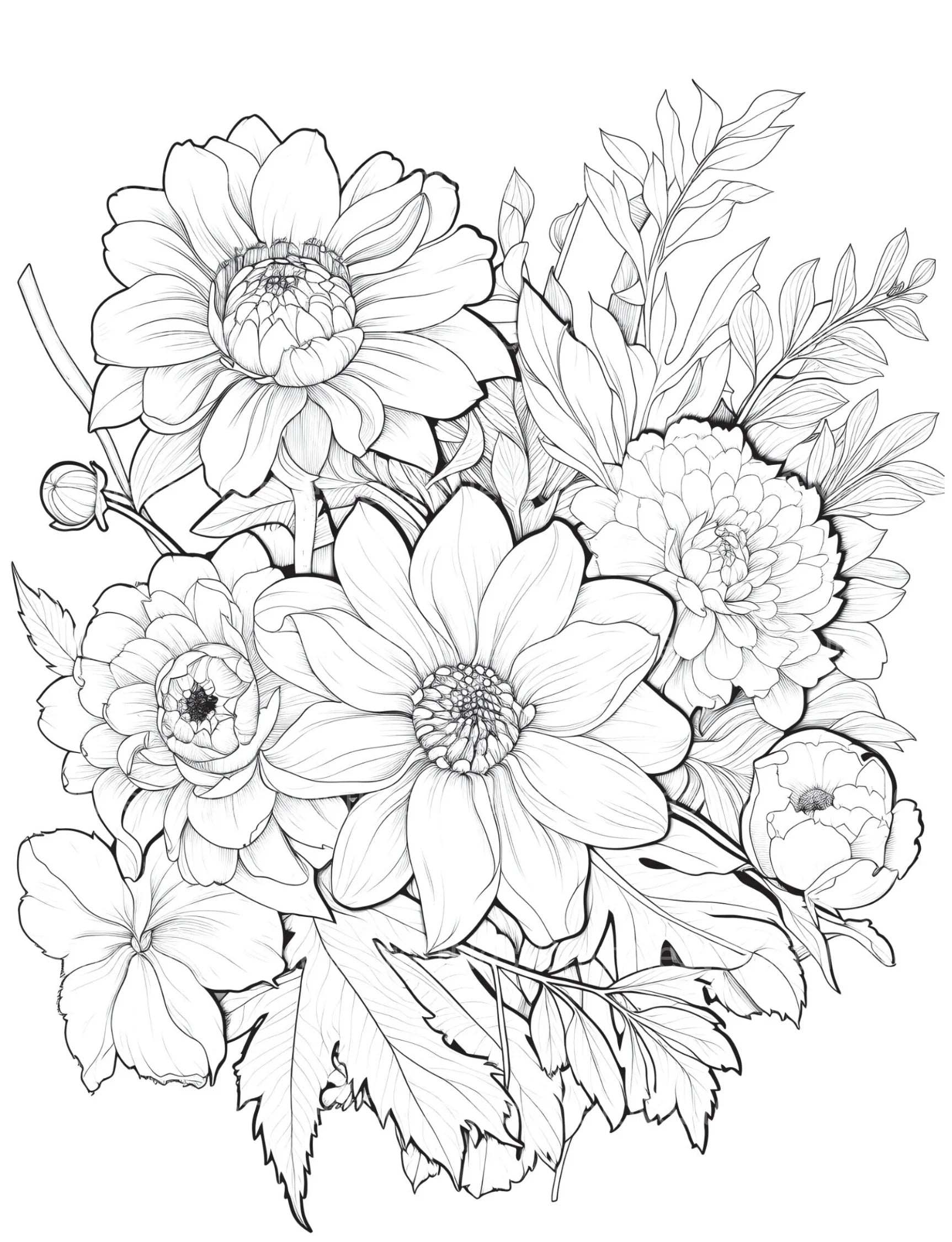 Flower Coloring Book 2 - CraftNest - Digital Crafting and Art