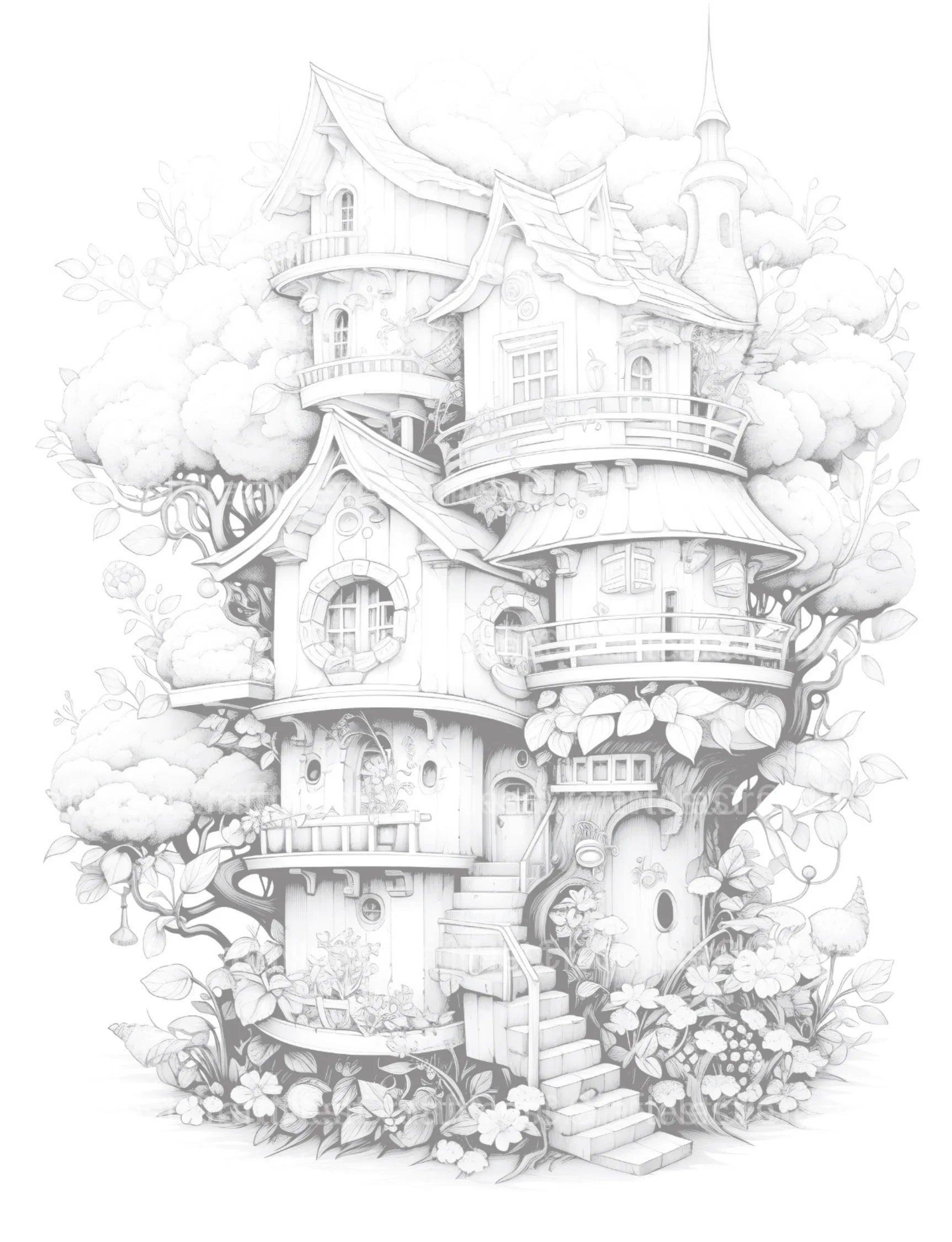 Blooming House Coloring Book - CraftNest - Digital Crafting and Art