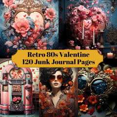 Retro 80s Valentine's Day Junk Journal Pages - CraftNest