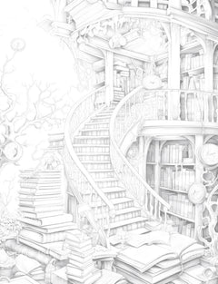 Enchanted Library Coloring Book - CraftNest - Digital Crafting and Art