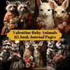 Baby Animals Valentine's Day Junk Journal Pages