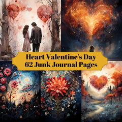 Heart Valentine's Day Junk Journal Pages - CraftNest
