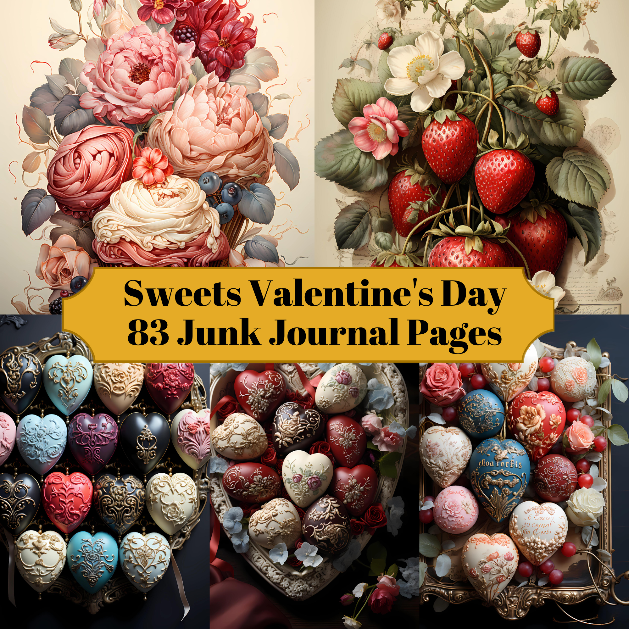 Sweets Valentine's Day Junk Journal Pages