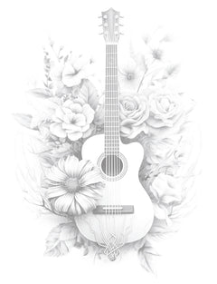 Flower Instrument Coloring Book - CraftNest - Digital Crafting and Art