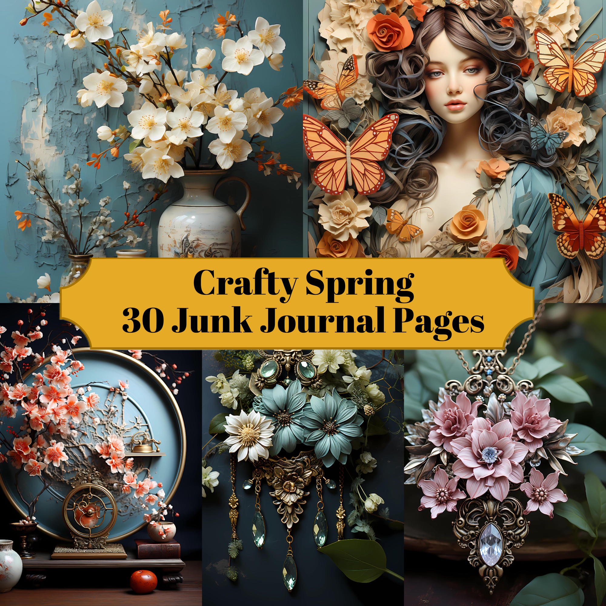 Crafty Spring Junk Journal Pages