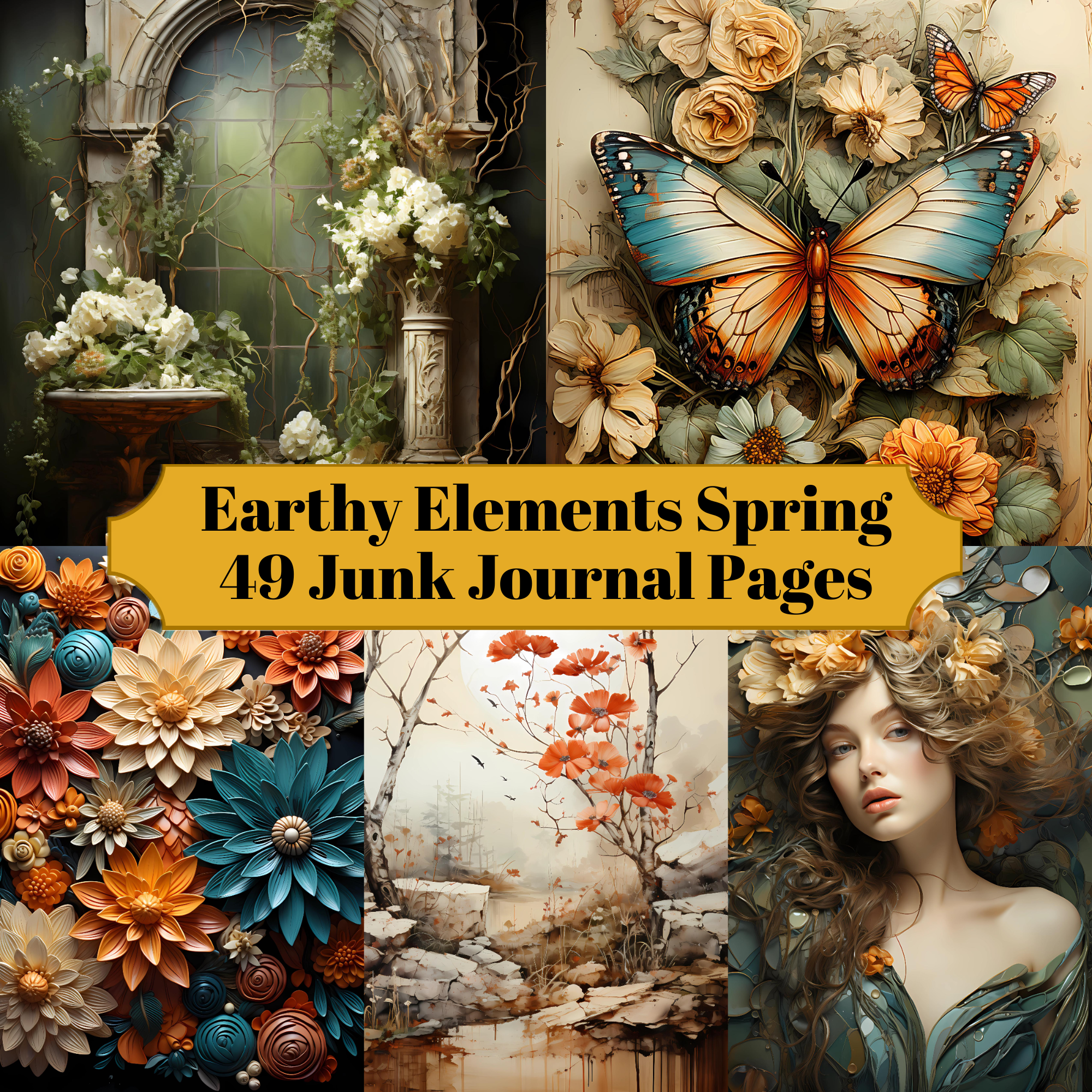 Earthy Elements Spring Junk Journal Pages