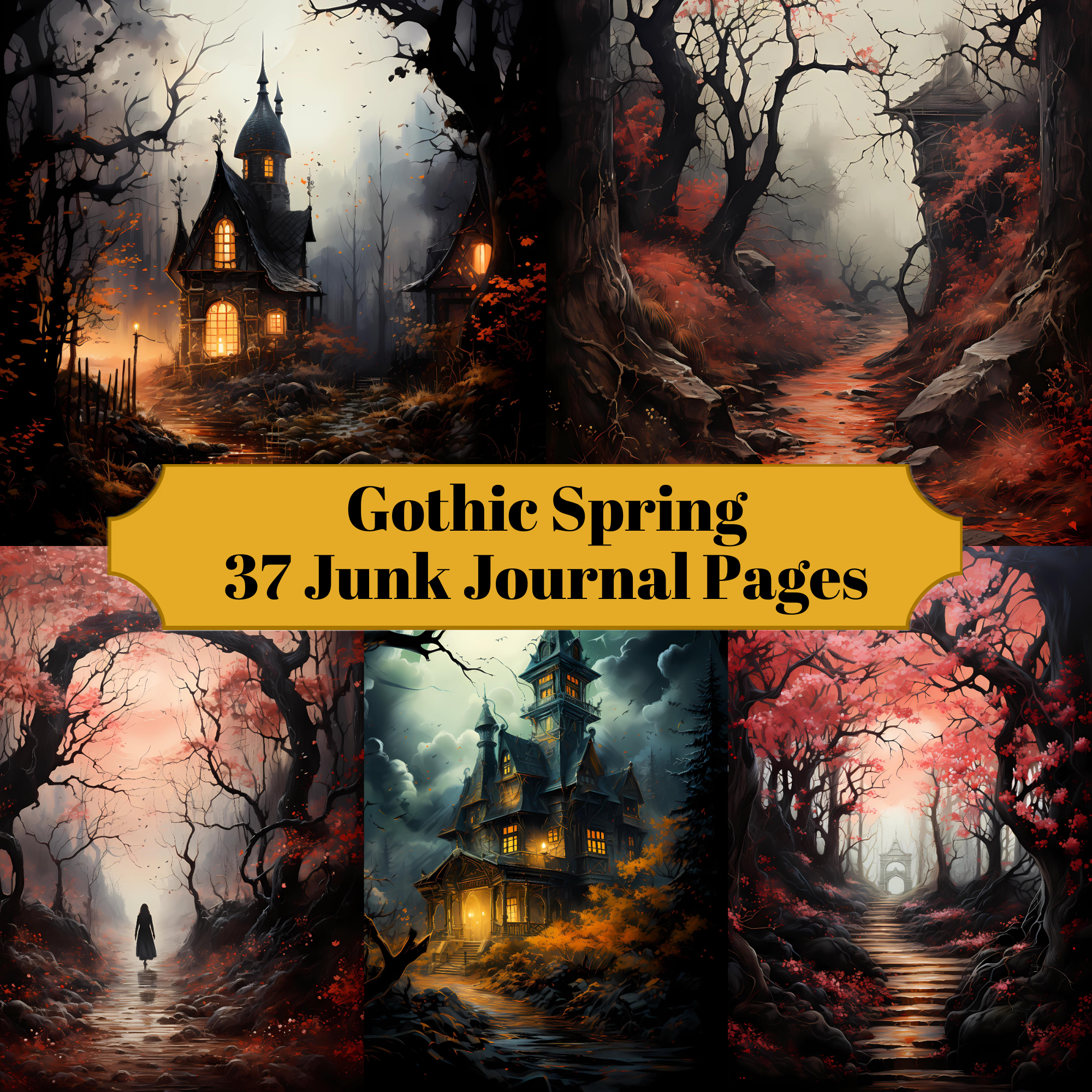 Gothic Spring Junk Journal Pages