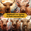 Highland Cow Spring Junk Journal Pages