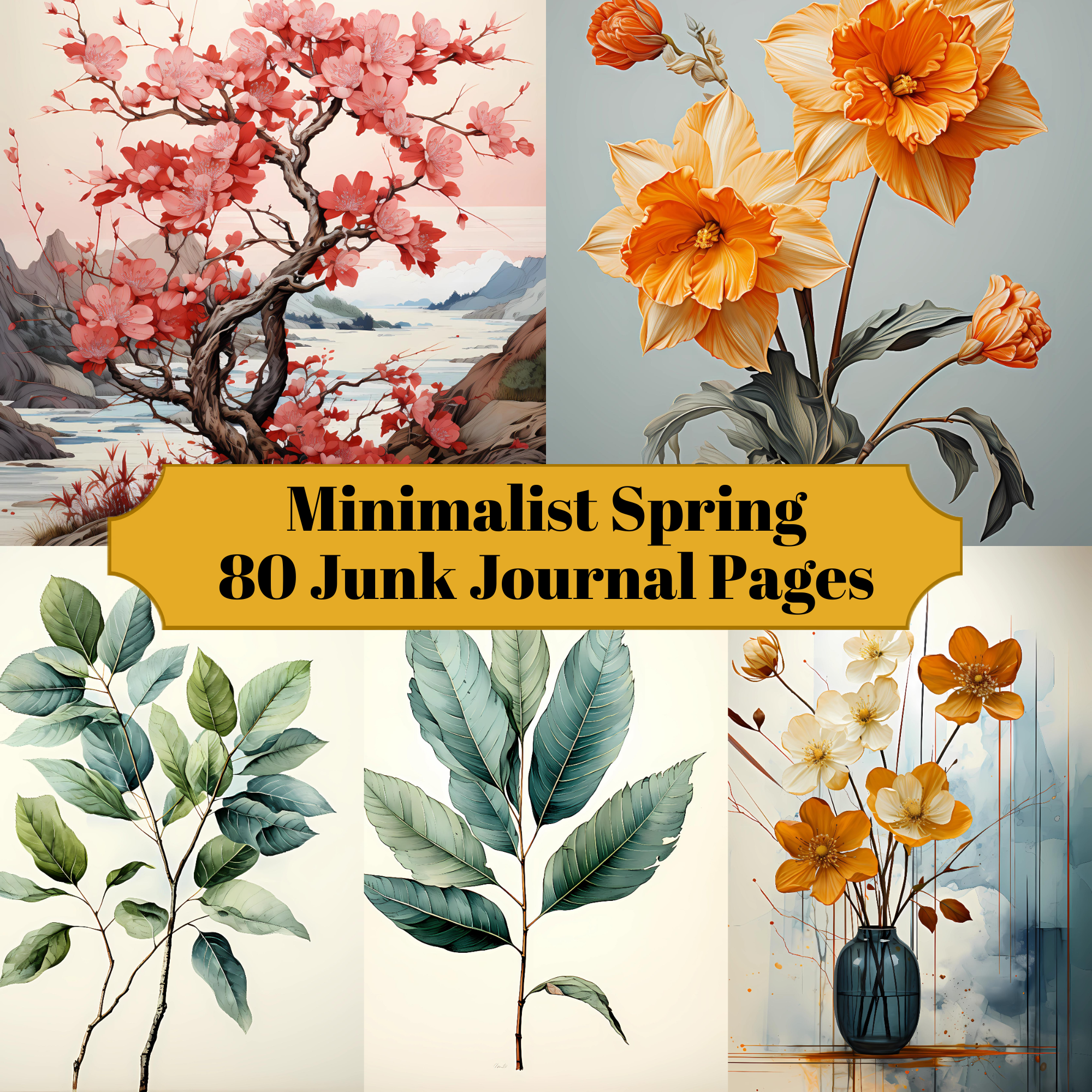 Minimalist Spring Junk Journal Pages