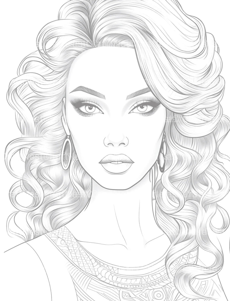 Beautiful Women Coloring Book - CraftNest - Digital Crafting and Art