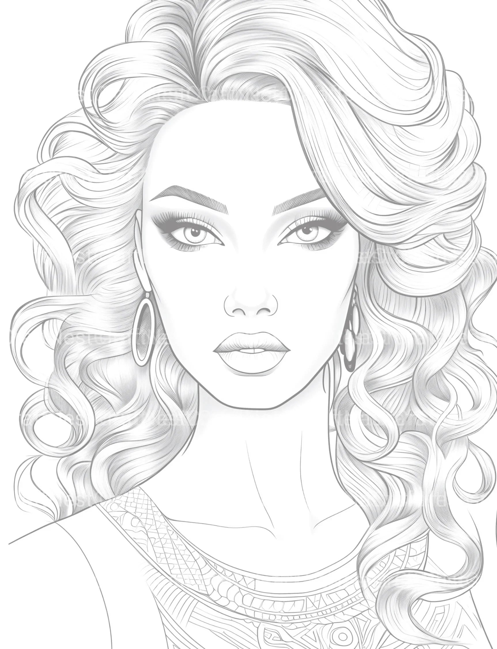 Beautiful Women Coloring Book - CraftNest - Digital Crafting and Art