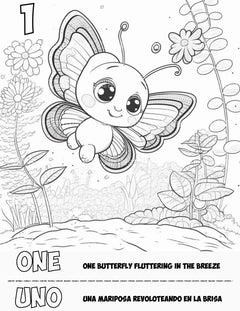 Bilingual Numbers Garden Coloring Book - CraftNest - Digital Crafting and Art