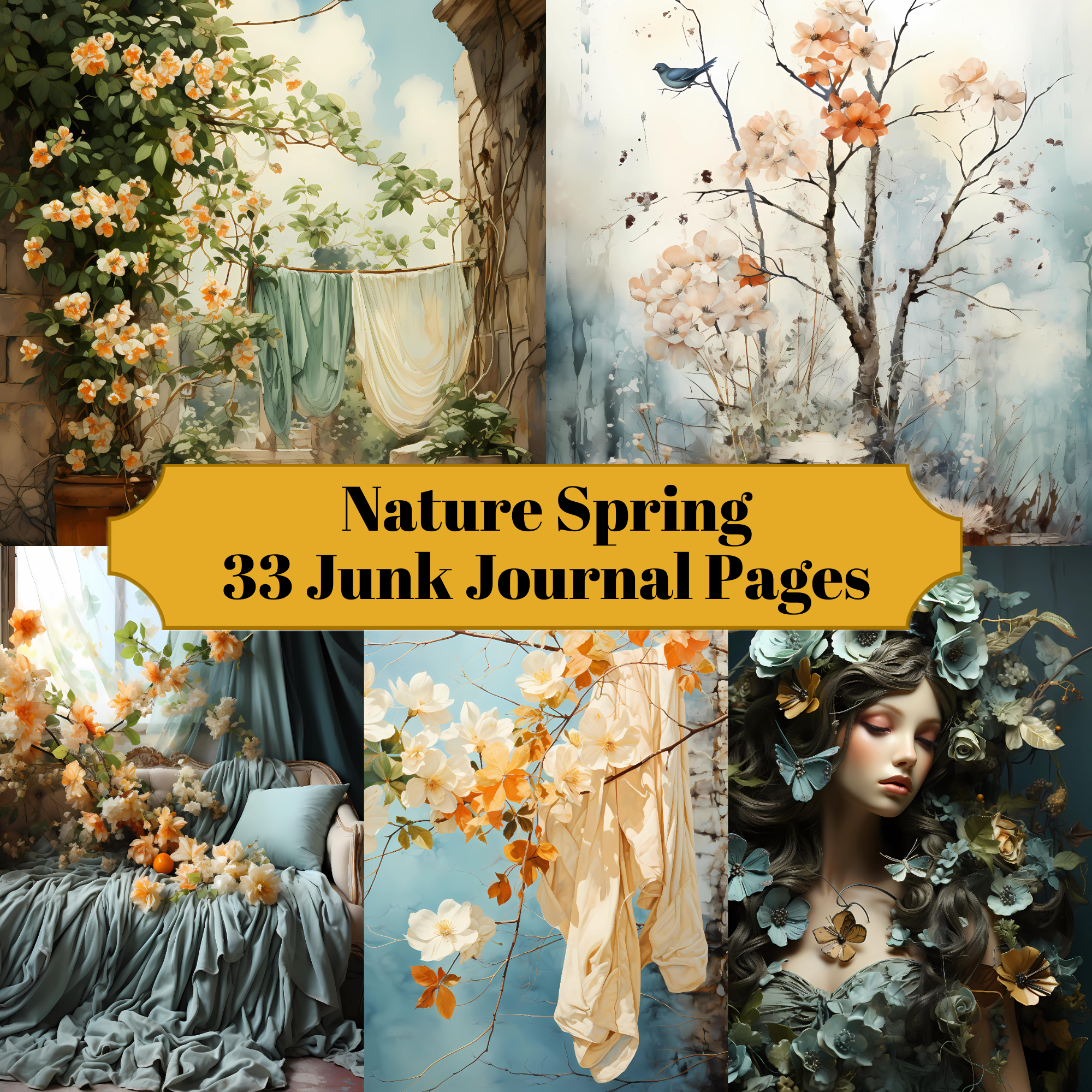 Nature Spring Junk Journal Pages