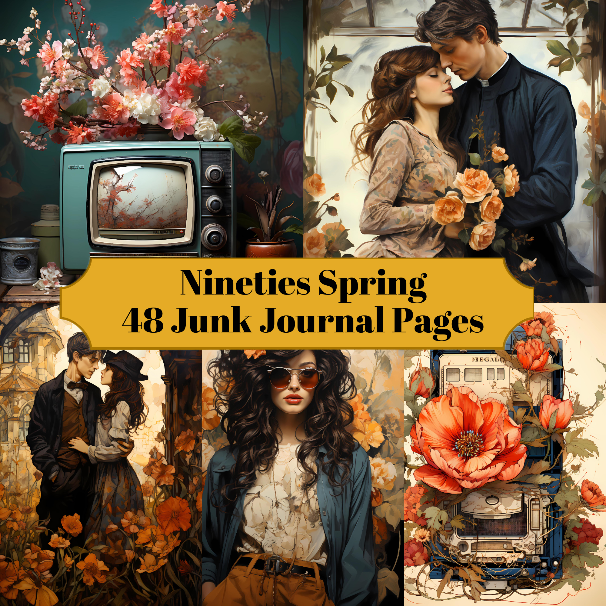 Nineties Spring Junk Journal Pages
