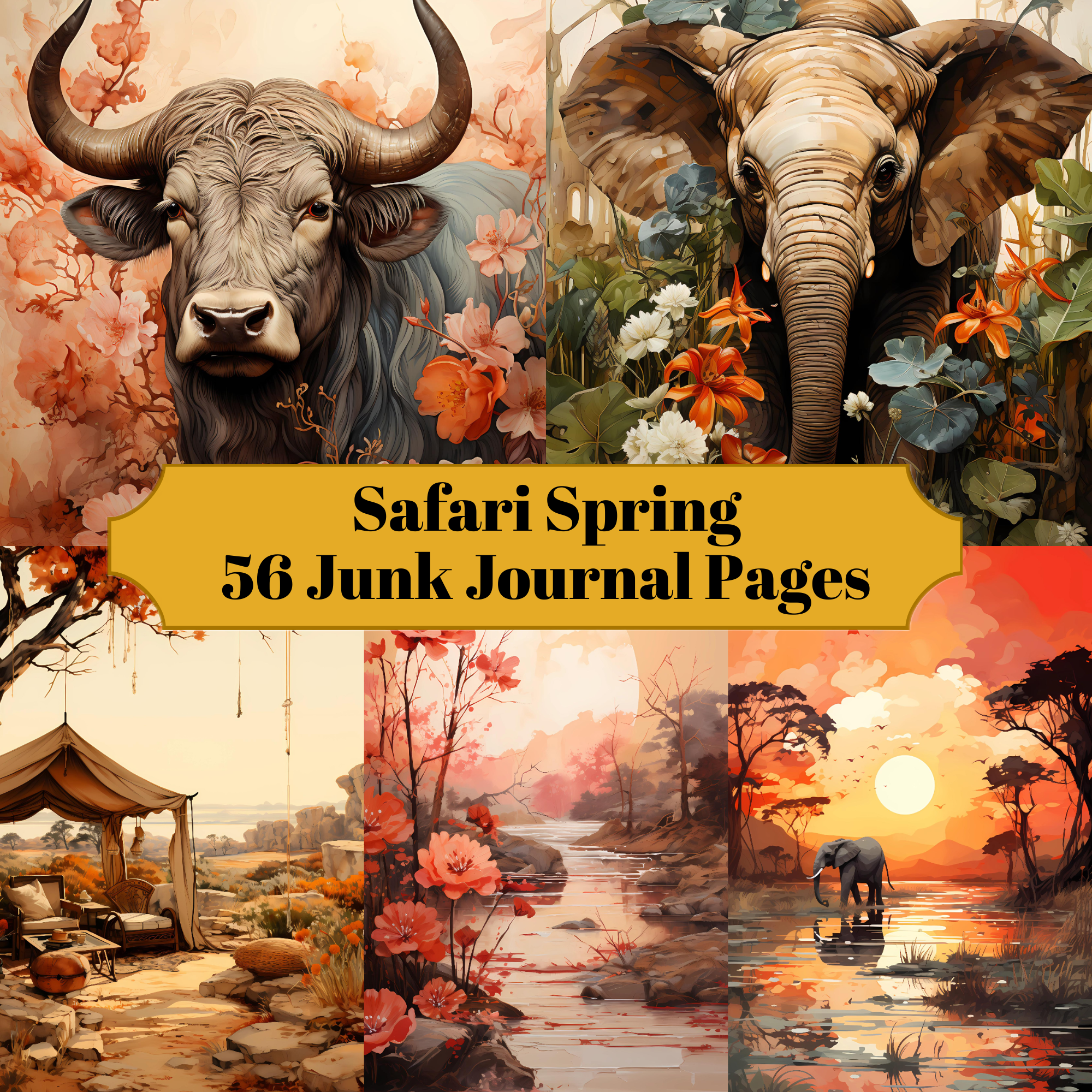 Safari Spring Junk Journal Pages