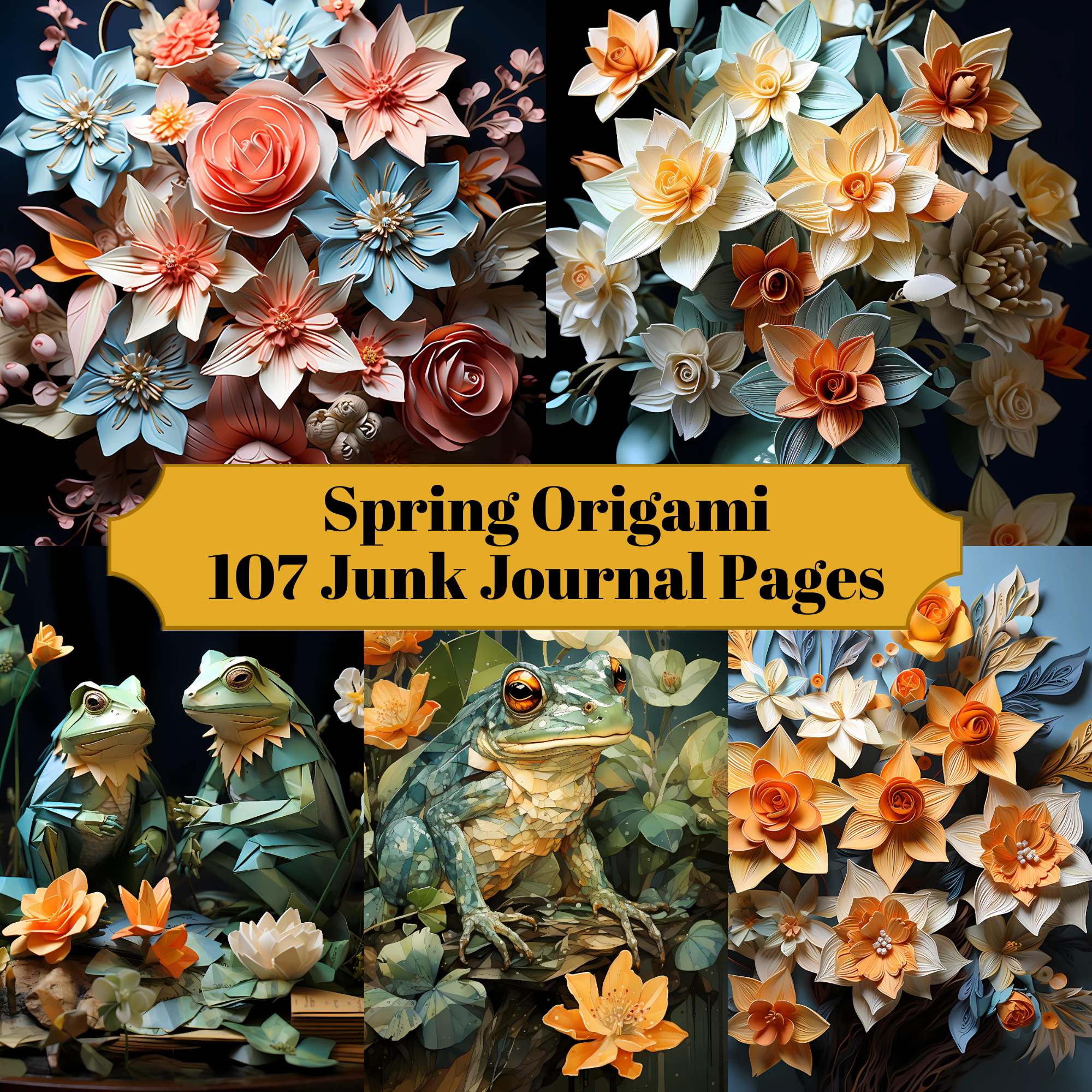 Spring Origami Junk Journal Pages