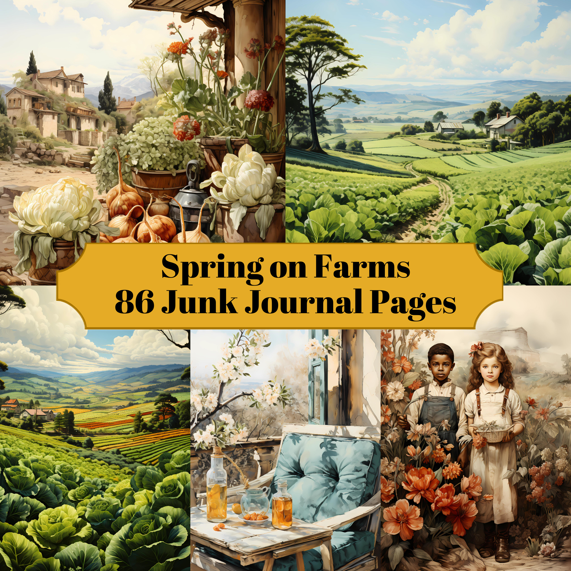 Spring On Farms Junk Journal Pages