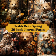 Teddy Bear Spring Junk Journal Pages - CraftNest