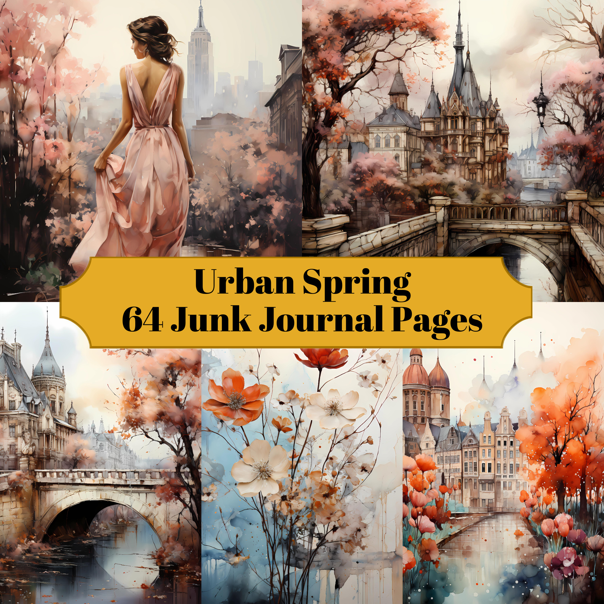 Urban Spring Junk Journal Pages