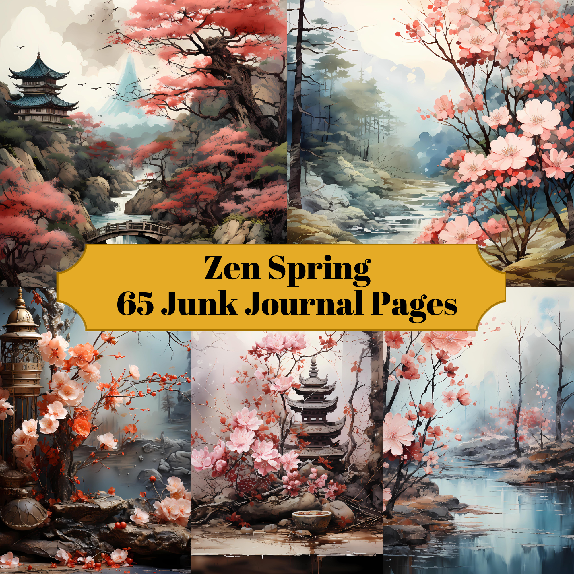 Zen Spring Junk Journal Pages