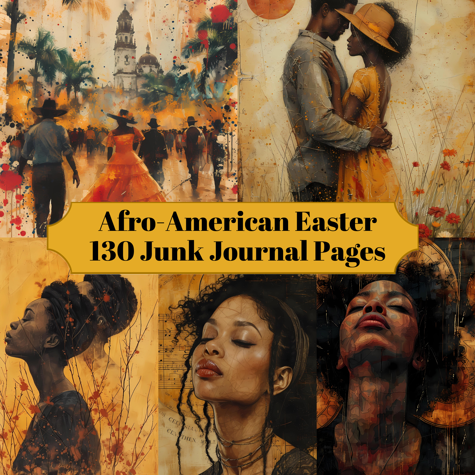 Afro-American Easter Junk Journal Pages