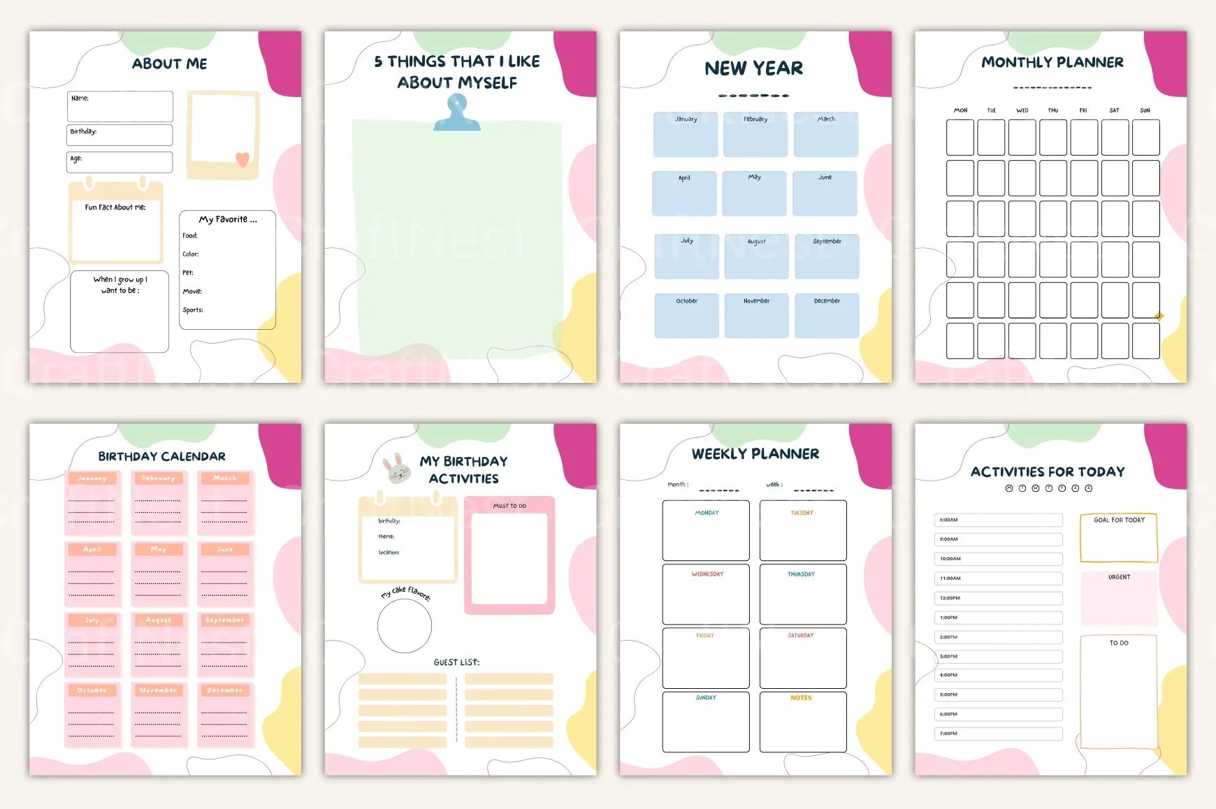 12-Month Kids Activity Organizer - CraftNest - Digital Crafting and Art