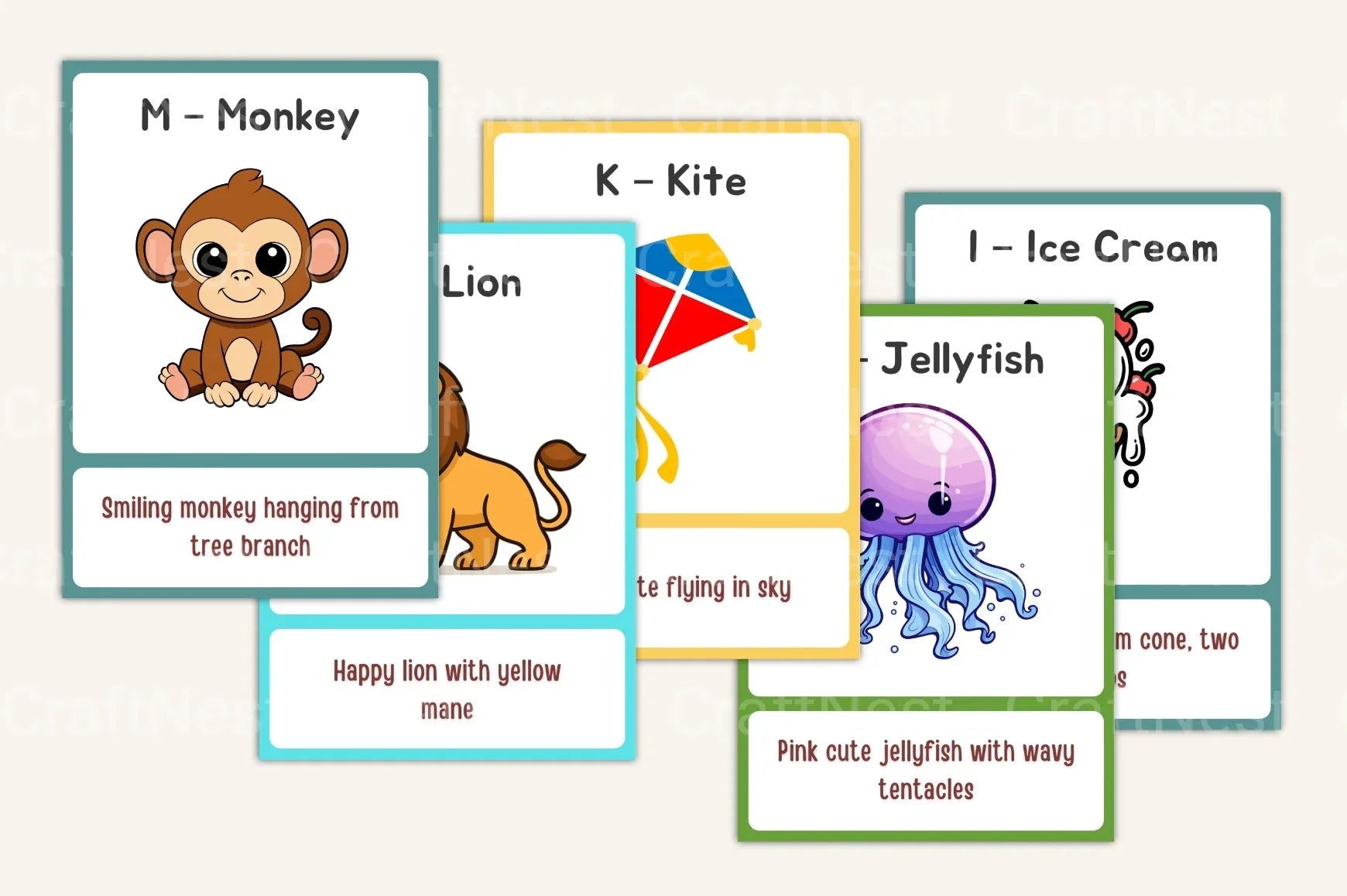 Alphabet Learning Flash Cards for Kids - CraftNest - Digital Crafting and Art