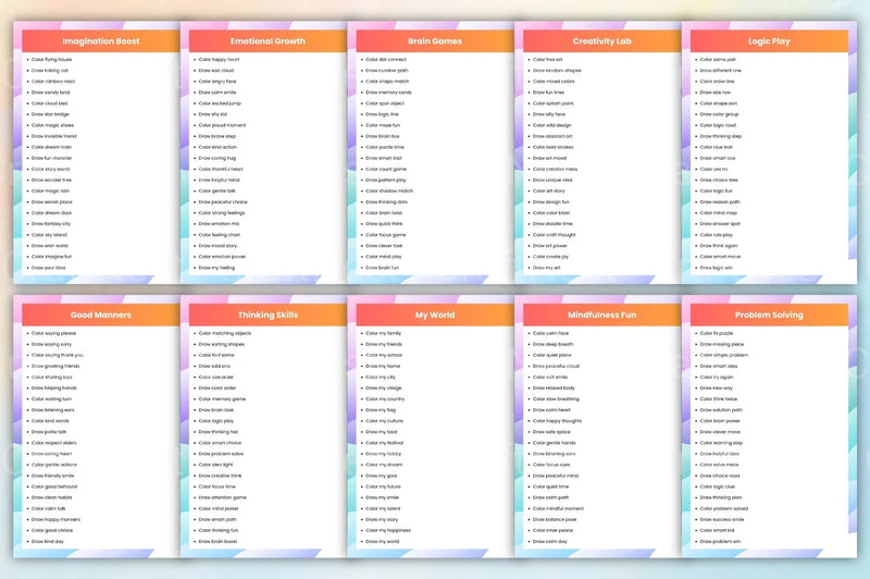 Kids Coloring Activity Prompts - CraftNest - Digital Crafting and Art
