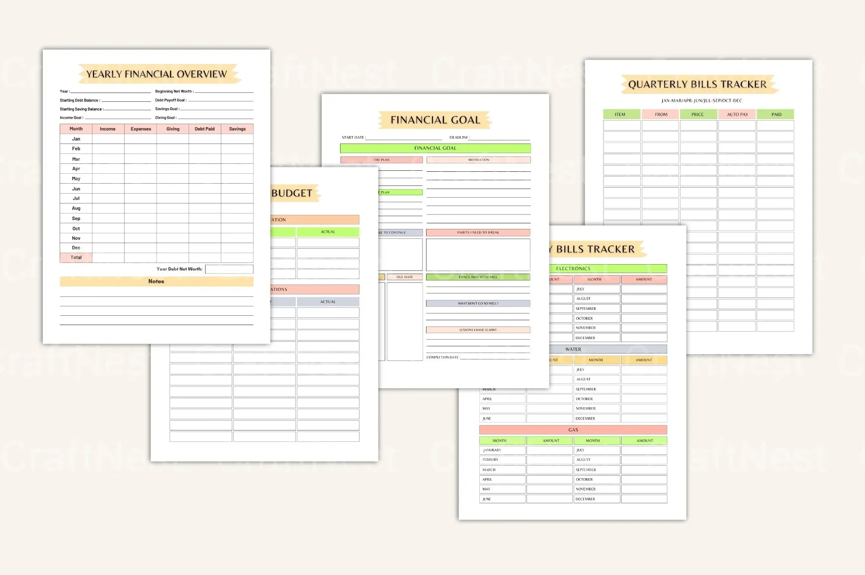 Budget Planner Template - CraftNest - Digital Crafting and Art