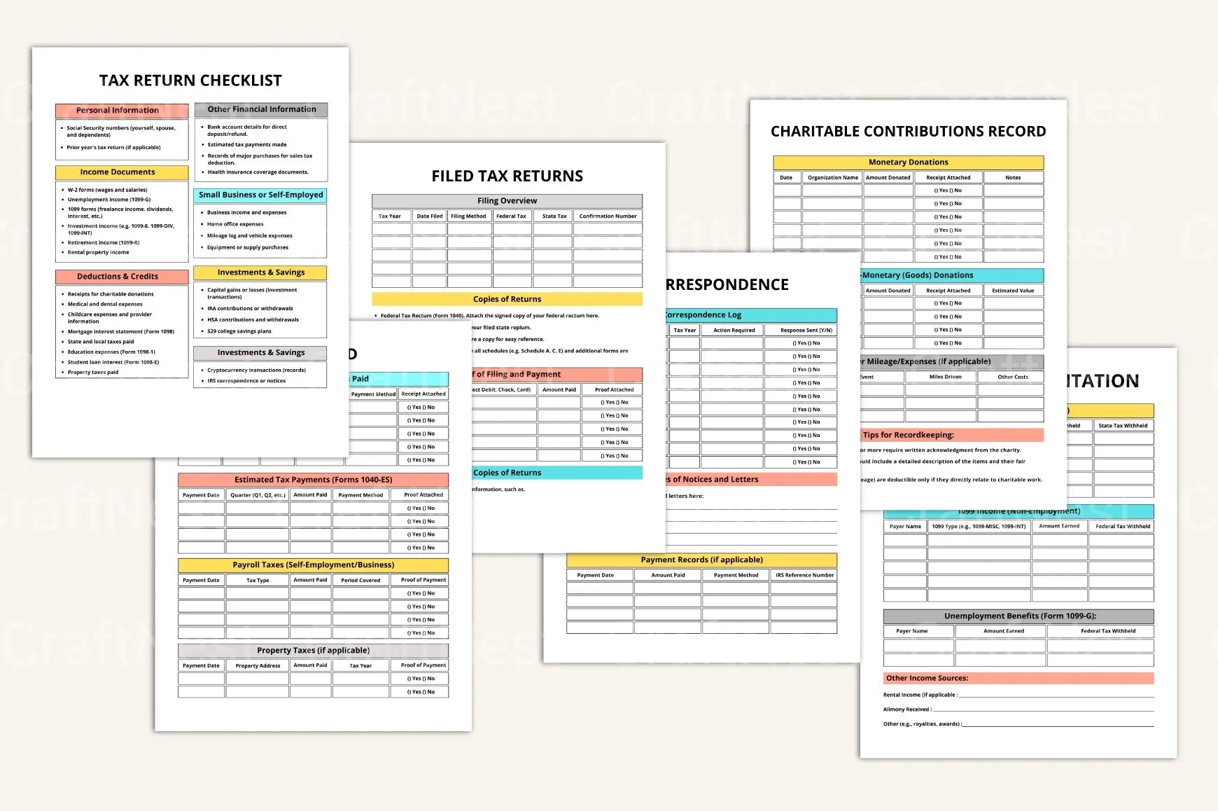 Tax Return Binder for Organized Filing - CraftNest - Digital Crafting and Art