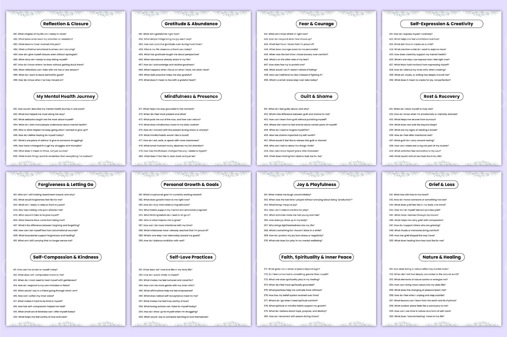 Mental Health Prompts for Wellness and Growth - CraftNest - Digital Crafting and Art
