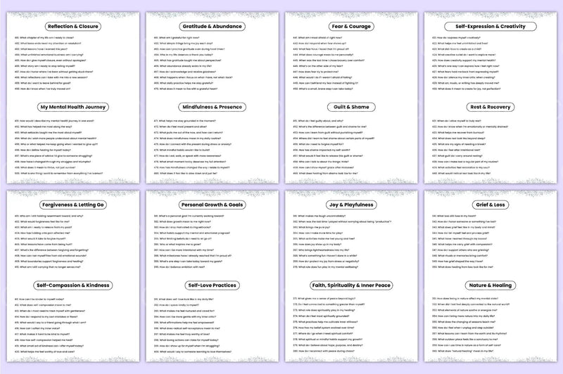 Mental Health Prompts for Wellness and Growth - CraftNest - Digital Crafting and Art
