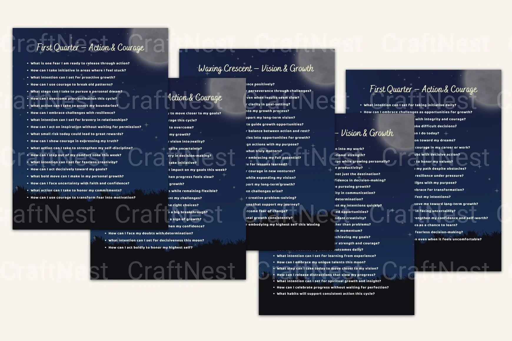 Moon Ritual Prompts Book - CraftNest - Digital Crafting and Art