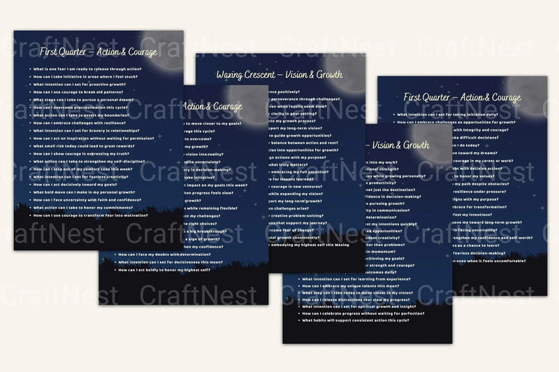 Moon Ritual Prompts Book - CraftNest - Digital Crafting and Art
