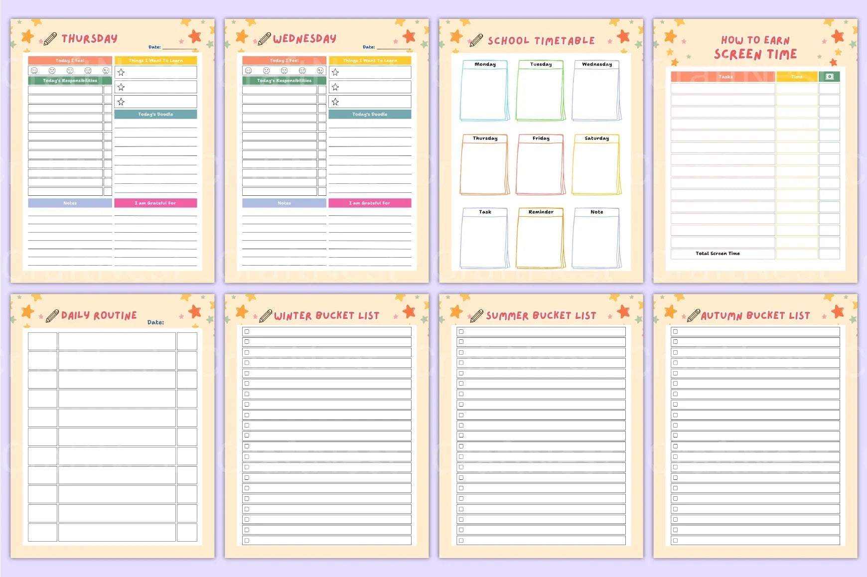 School Planner for Kids - CraftNest - Digital Crafting and Art