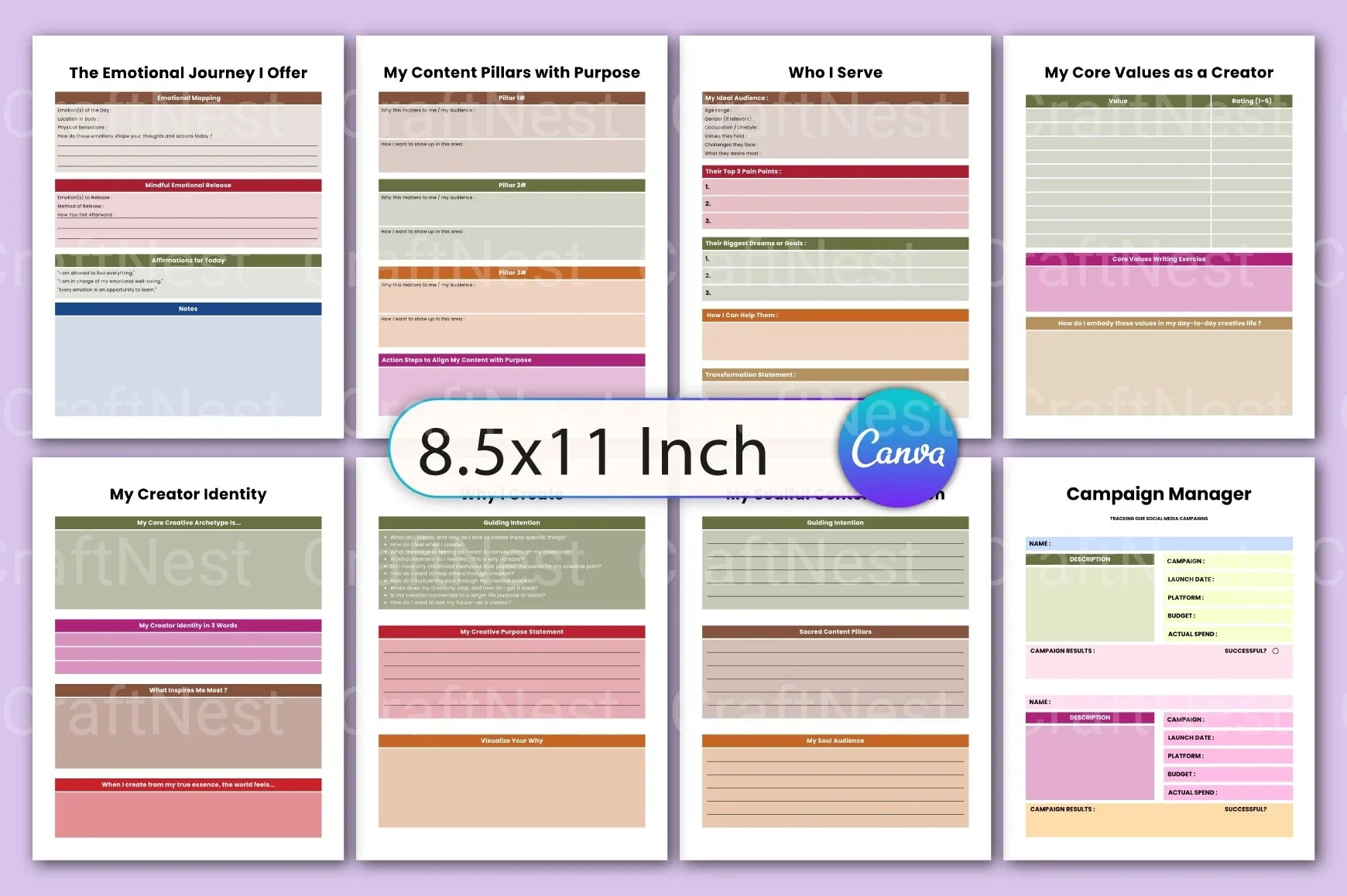 Soulful Content Creator Planner - CraftNest - Digital Crafting and Art