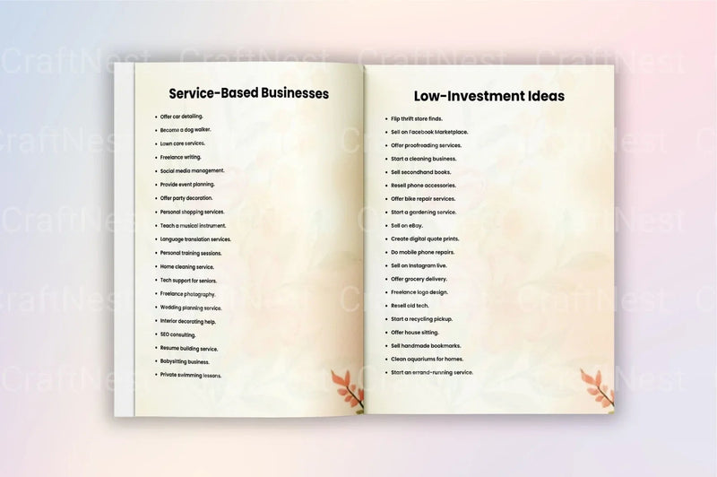 Creative Prompts for Small Business Ideas - CraftNest - Digital Crafting and Art