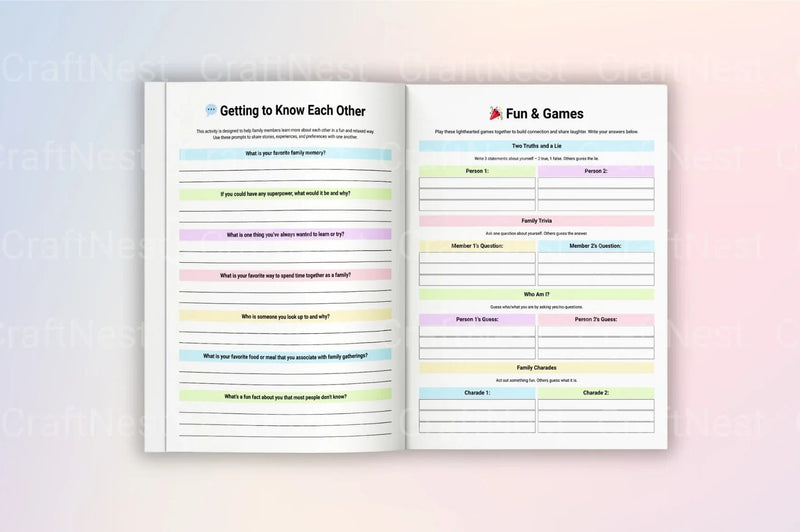 Family Therapy Workbook: Enhance Relationships and Communication - CraftNest - Digital Crafting and Art