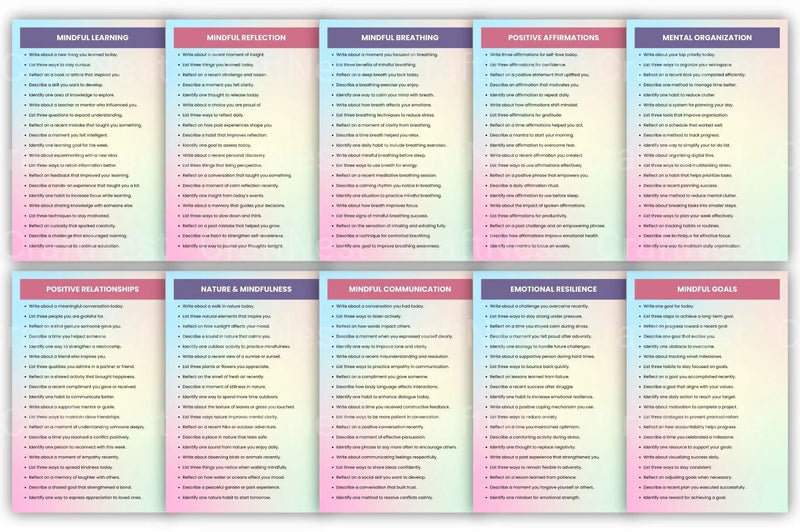 Mental Glow Prompts for Mindfulness and Well-being - CraftNest - Digital Crafting and Art