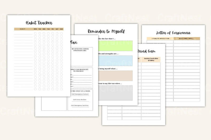 Mental Health Workbook for Personal Growth - CraftNest - Digital Crafting and Art